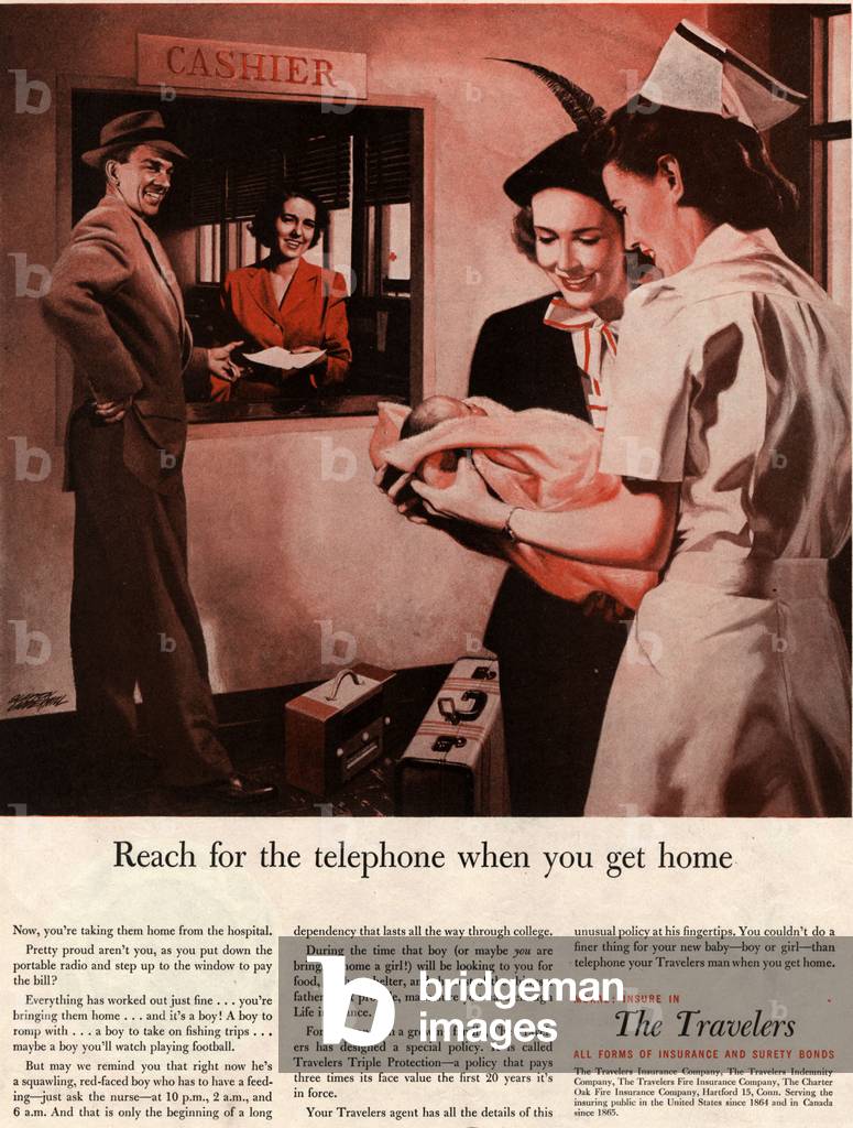 The Travelers Magazine, advert, USA, 1940s