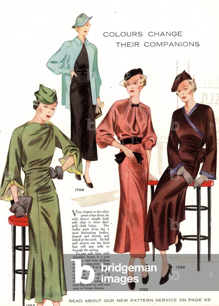 Womens Fashion Magazine Plate, UK, 1930s