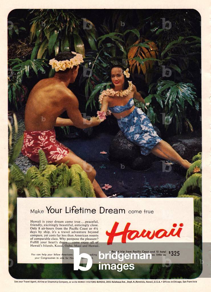 Hawaii Visitors Bureau Magazine Advert, USA, 1950s