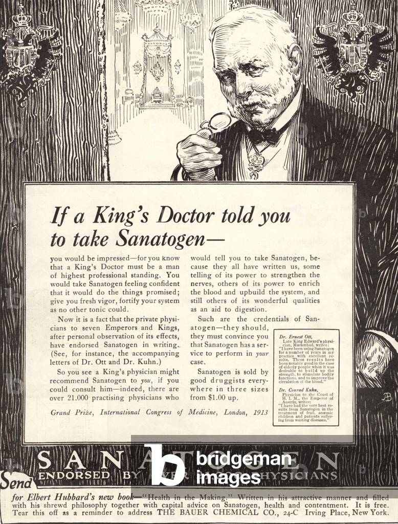 sanatogen tonic supplements, 1920s