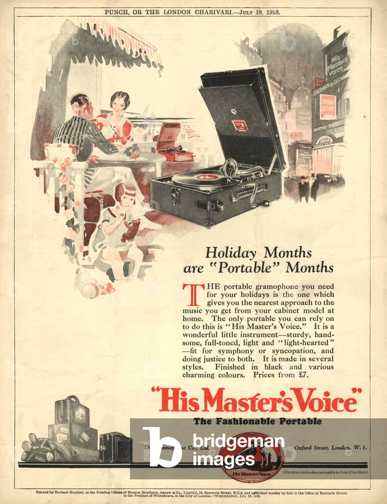 HMV His Masters Voice Magazine, advert, UK, 1920s