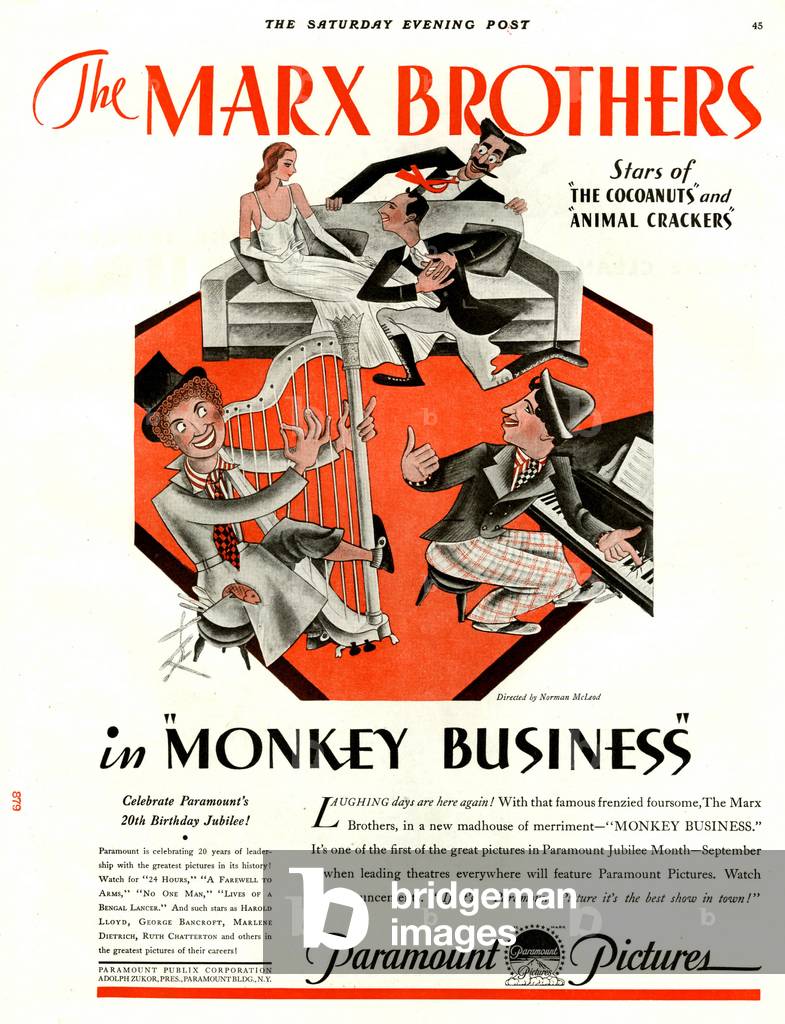 Monkey Business Magazine, advert, USA, 1930s