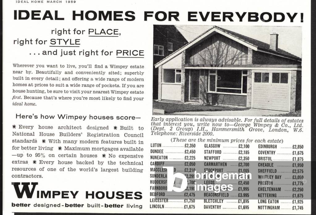 new homes estate, 1950s (print)