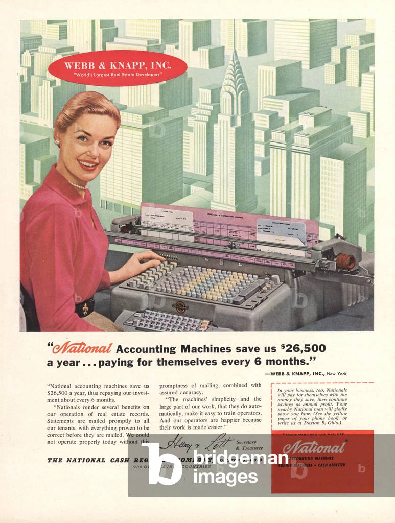 National cash registers secretary , 1950s (print)