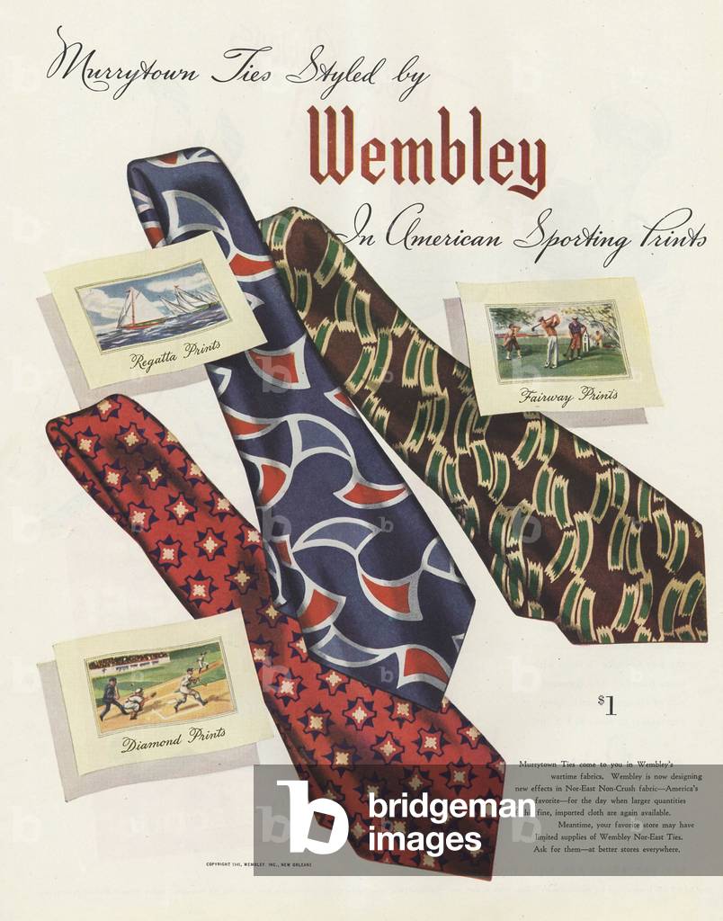 Wembley Magazine, advert, USA, 1940s