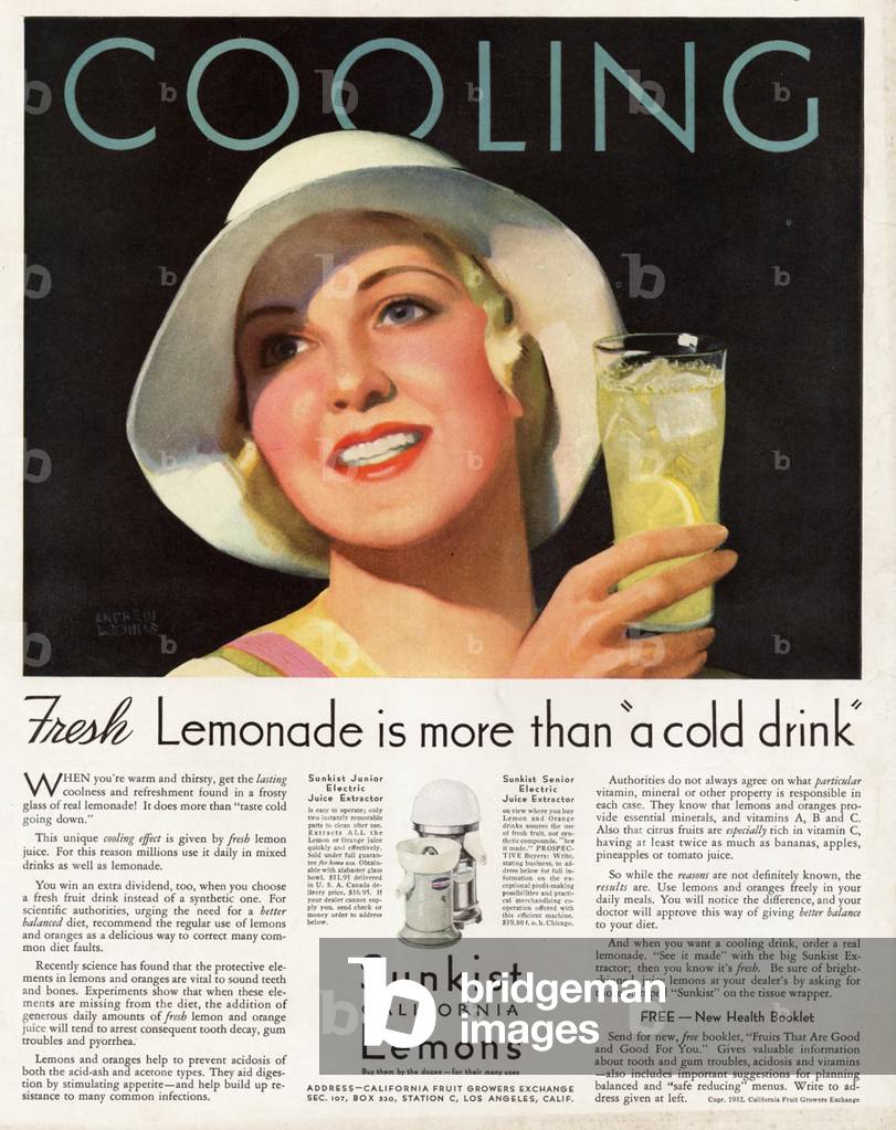 Sunkist Magazine, advert, USA, 1920s