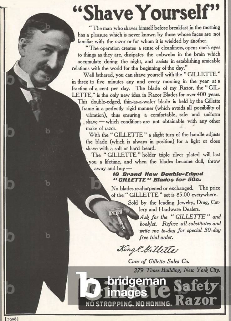 Gillette Magazine, advert, USA, 1900s