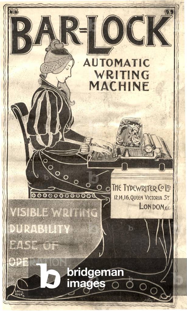 Typewriters Bar-lock Magazine, advert, UK, 1910s