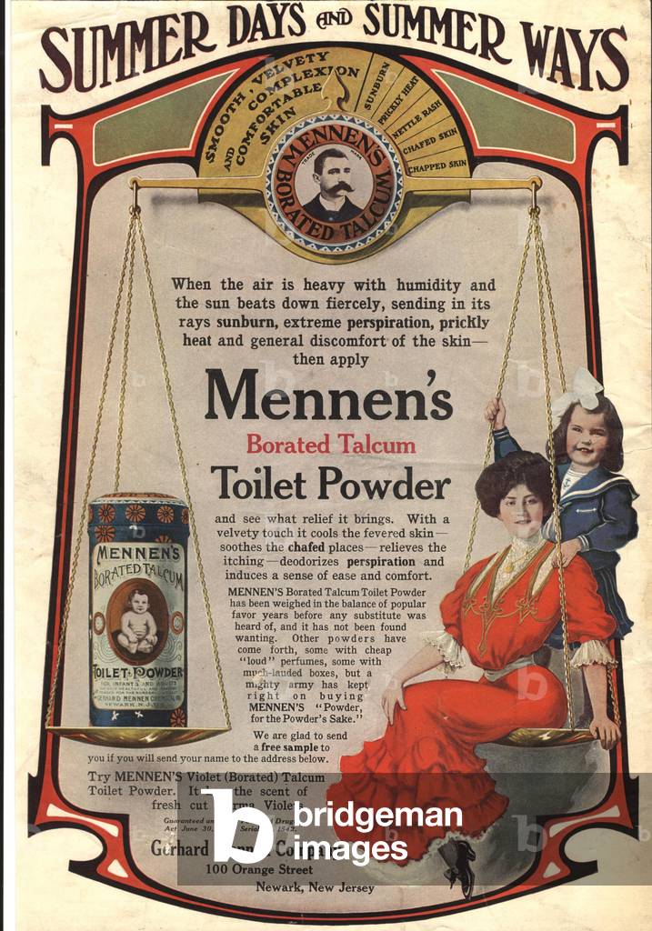 mennens talcum powder, 1900s