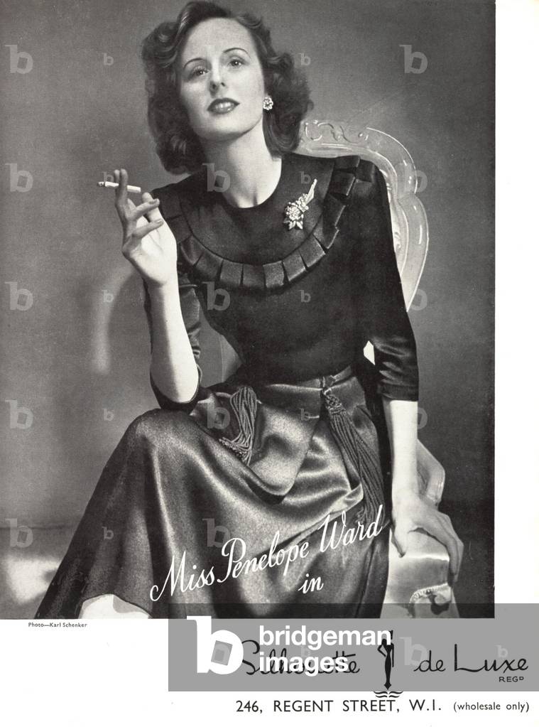 Silhouette de Luxe Magazine, advert, UK, 1940s