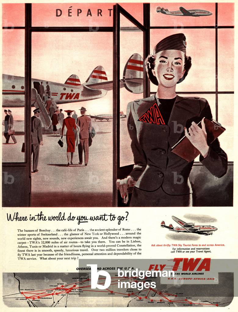 Airlines Magazine, advert, USA, 1940s
