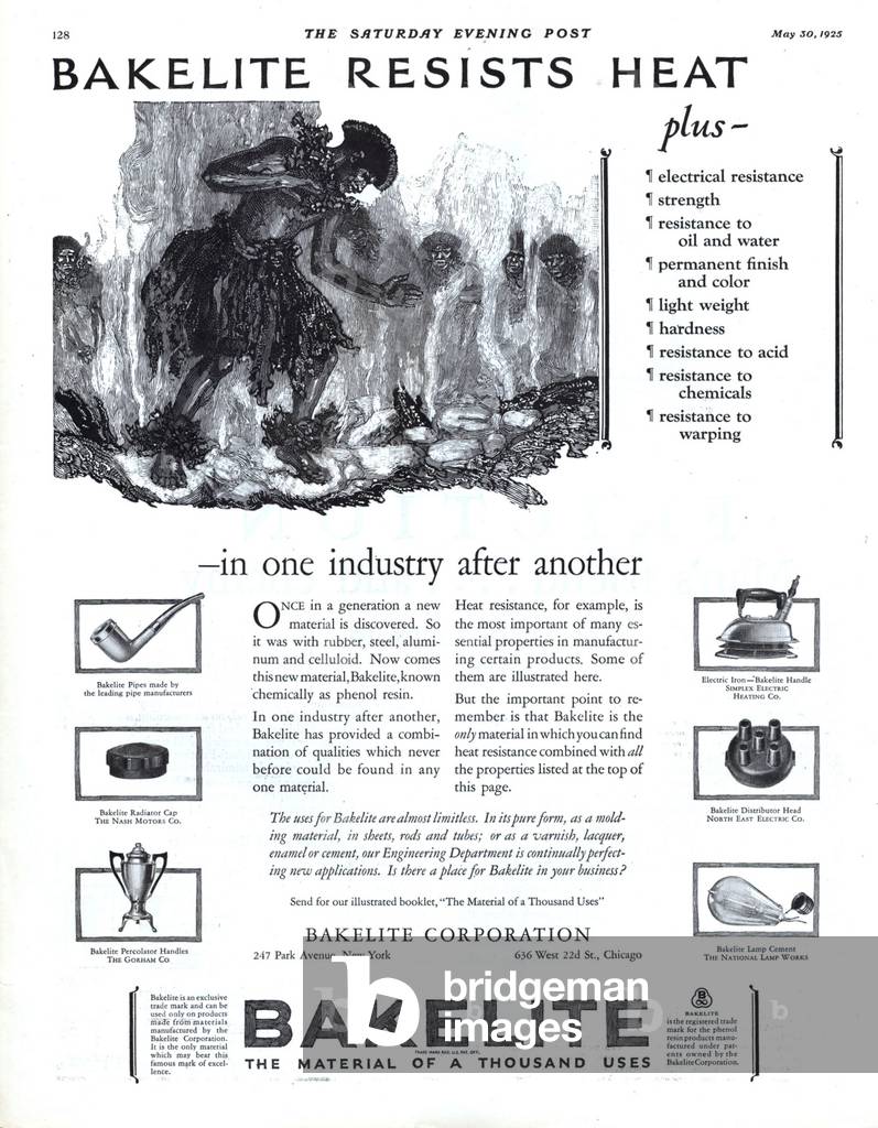 Bakelite Magazine, advert, USA, 1920s