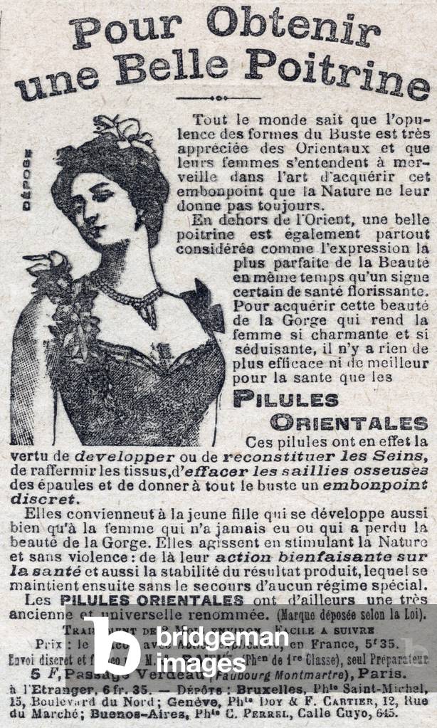 An advertisement of oriental pills, 1904 (engraving)
