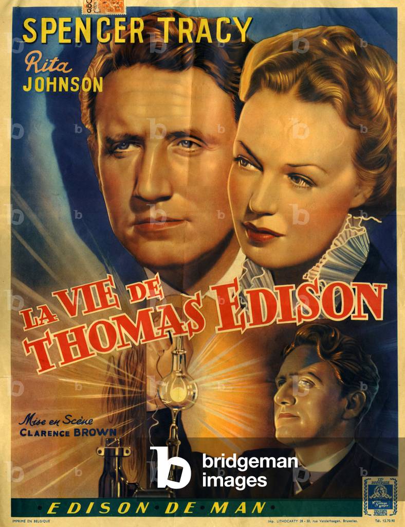 The Life of Thomas Edison Film Poster, France, 1940s