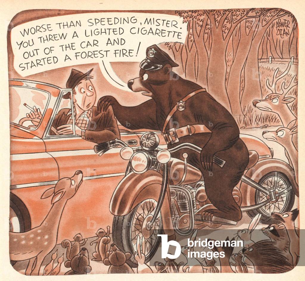 forest fires smokey the bears, 1940s (print)