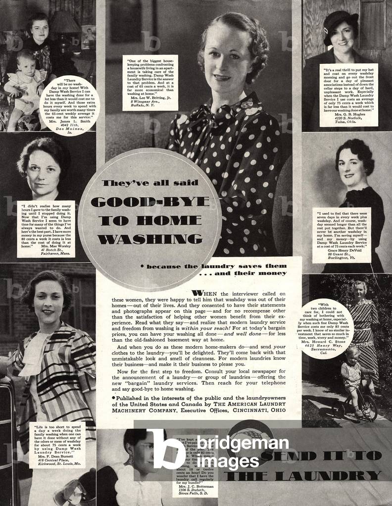 Laundry Magazine, advert, USA, 1930s