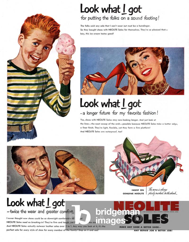 Neolite Soles Magazine, advert, USA, 1950s
