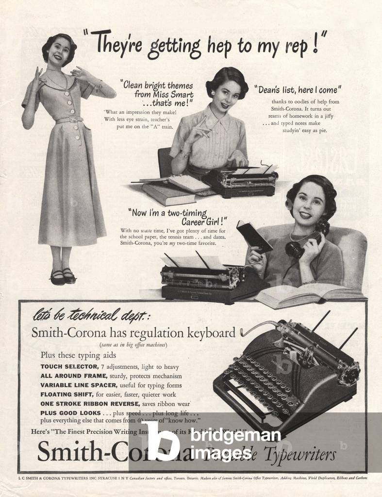 Smith-Corona equipment typewriters, 1940s (print)