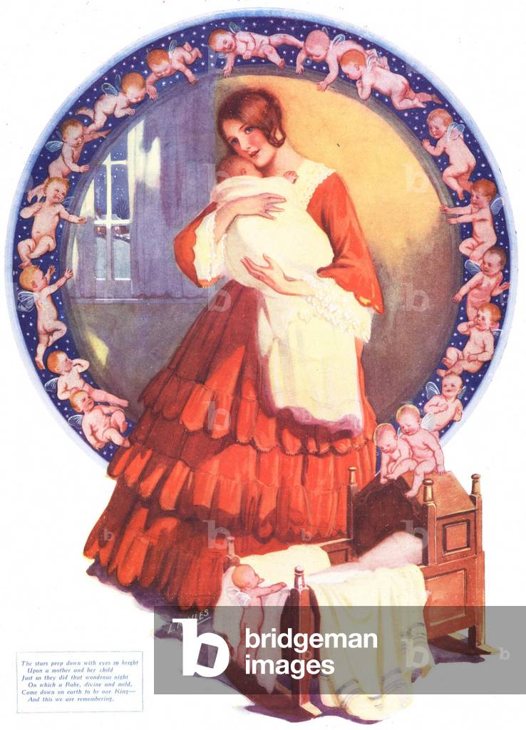 Baby and mother illustration, UK, 1910s (print)