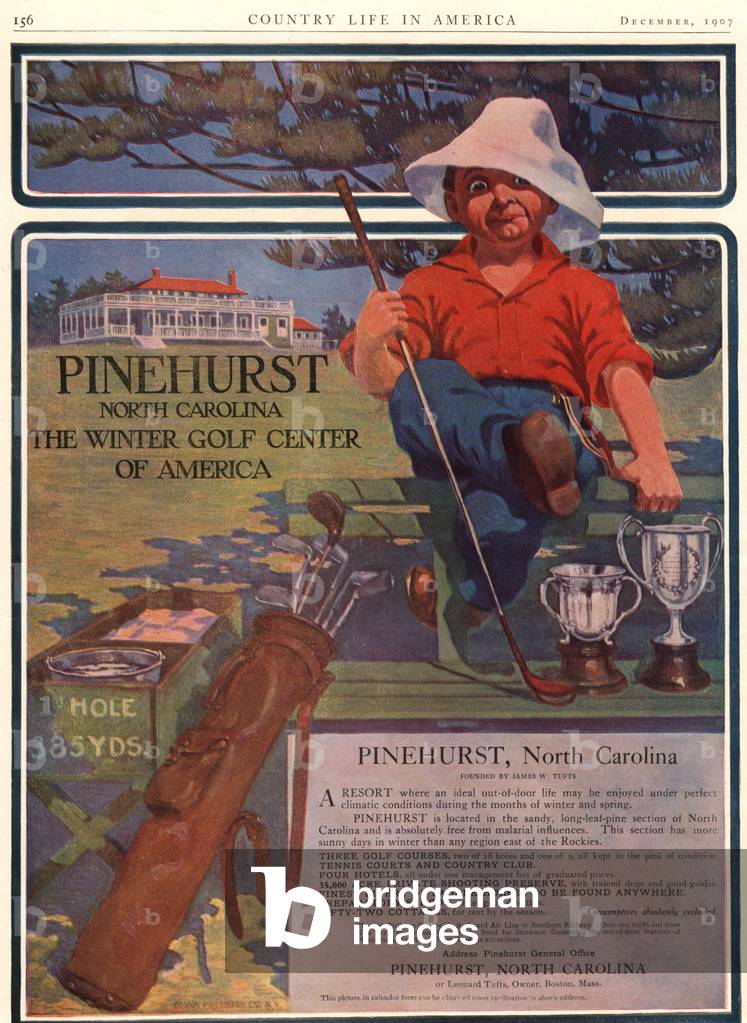 Pinehurst Golf Resorts Magazine, advert, USA, 1900s
