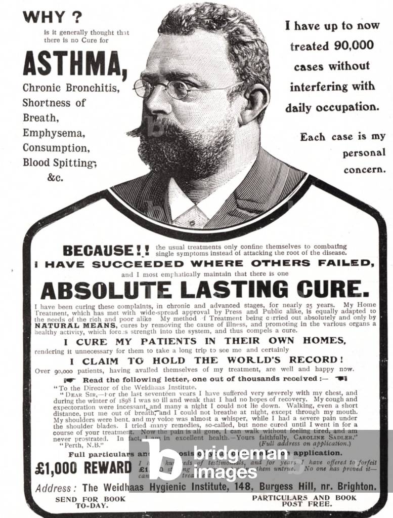 Asthma Medicine Magazine, advert, UK, 1900s