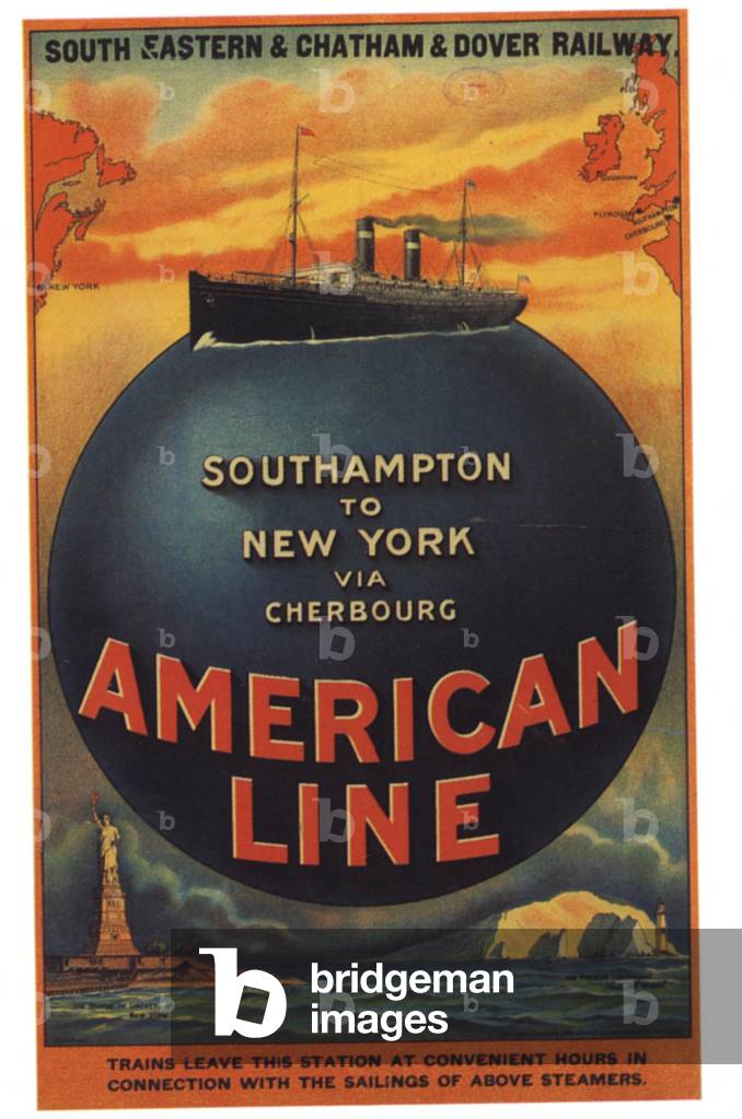 American Line Poster, UK, 1920s
