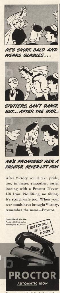 Proctor Irons Magazine, advert, USA, 1950s