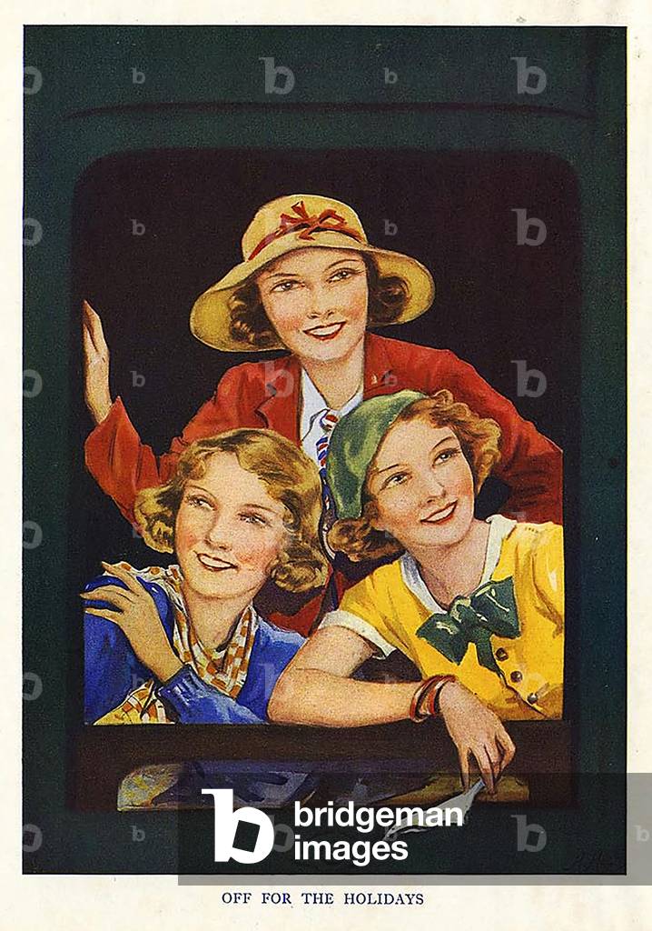 Off For The Holidays Book Plate, UK, 1930s