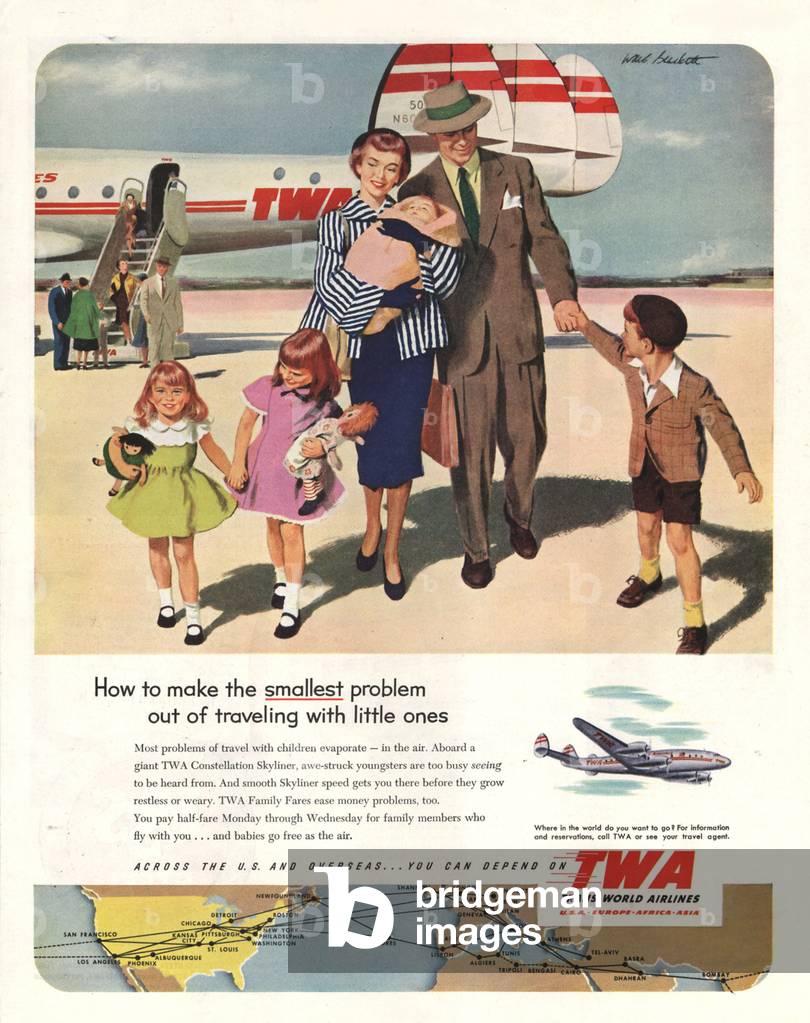 Airlines Magazine, advert, USA, 1950s