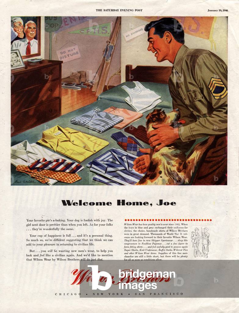 Wilson Brothers Magazine, advert, USA, 1940s