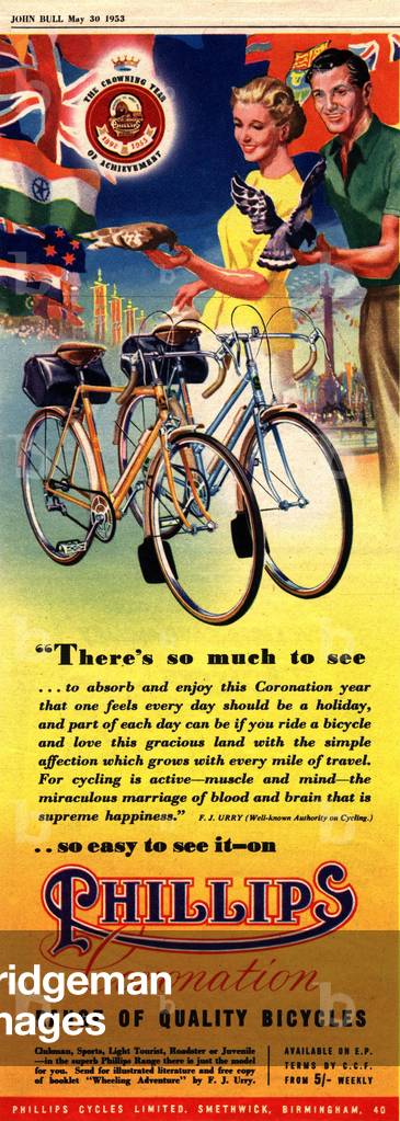 Ad for phillips bicycles, UK, 1950s (print)