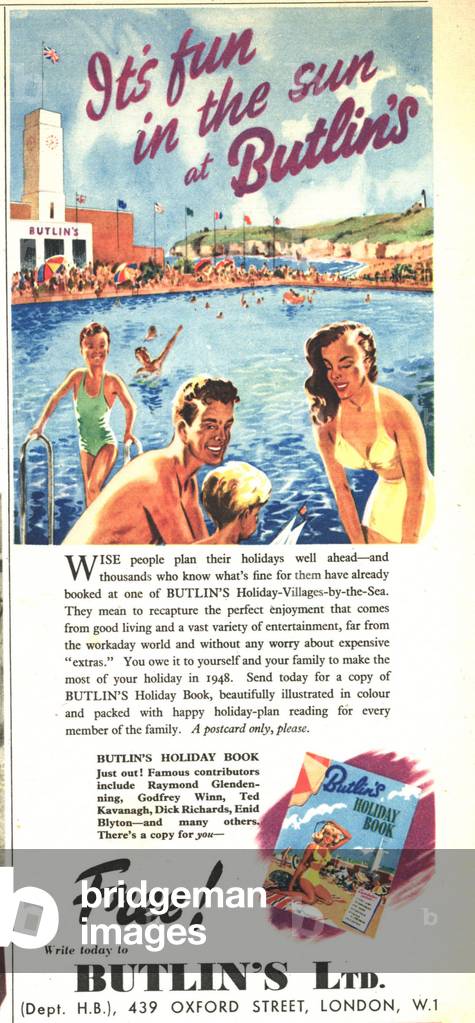 Butlin's Magazine, advert, UK, 1950s
