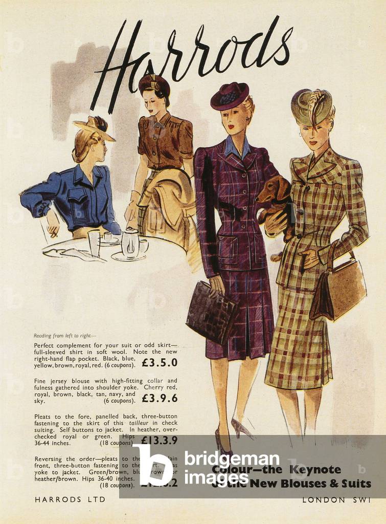 Harrods Magazine Advert, UK, 1940s
