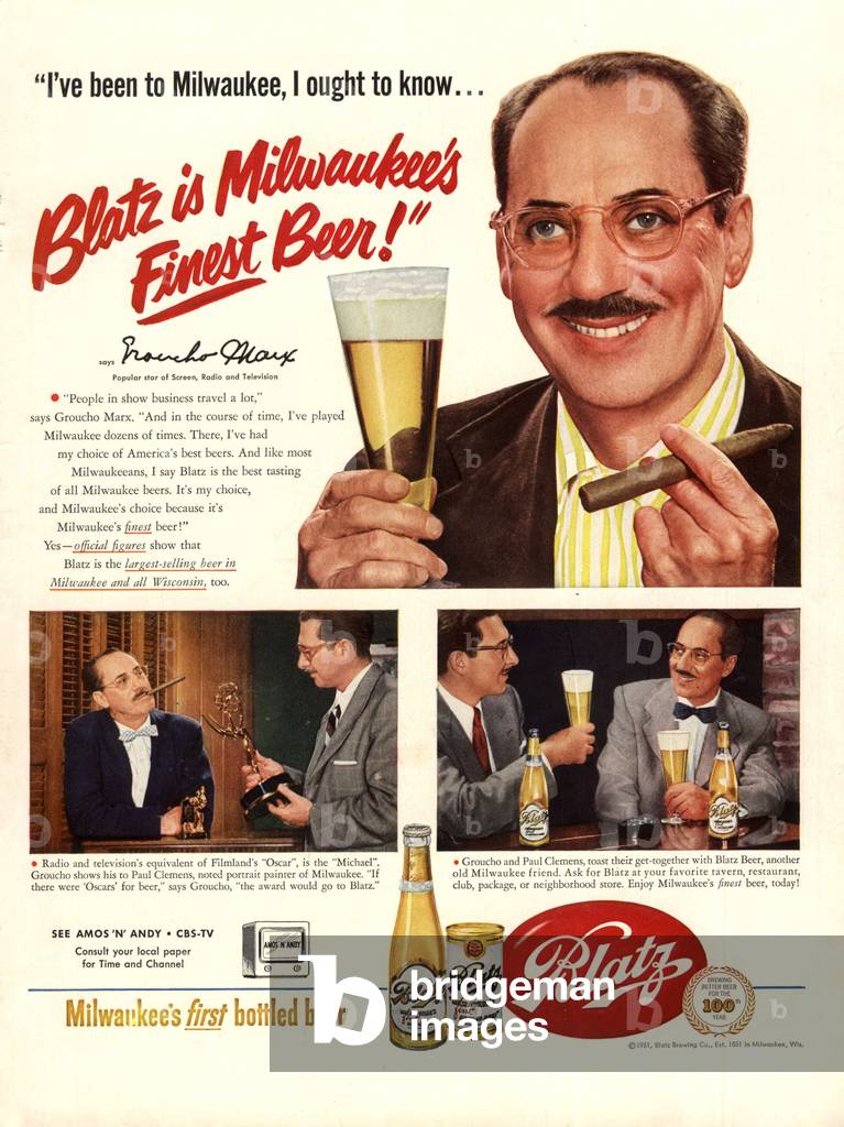 Blatz Magazine, advert, USA, 1951