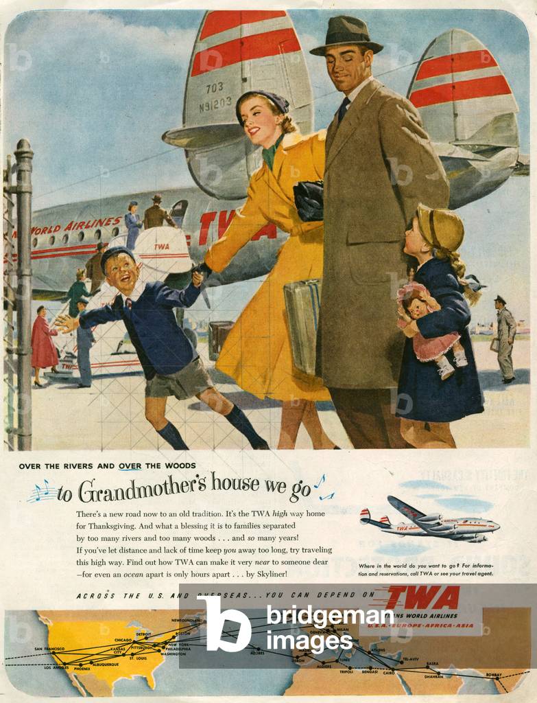 TWA Magazine Advert, USA, 1950s