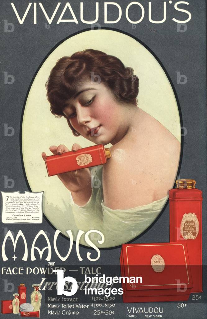 mavis talcum powder vivaudou's, 1910s