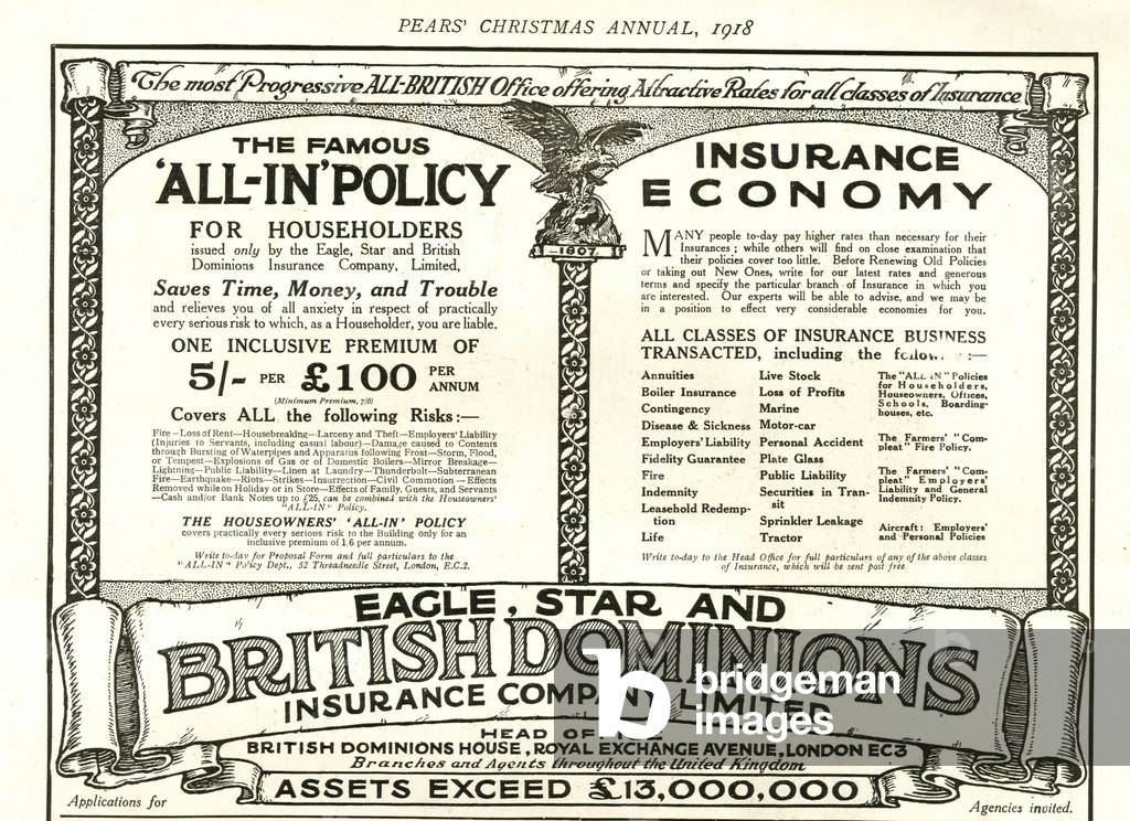 Eagle Star Magazine, advert, UK, 1910s
