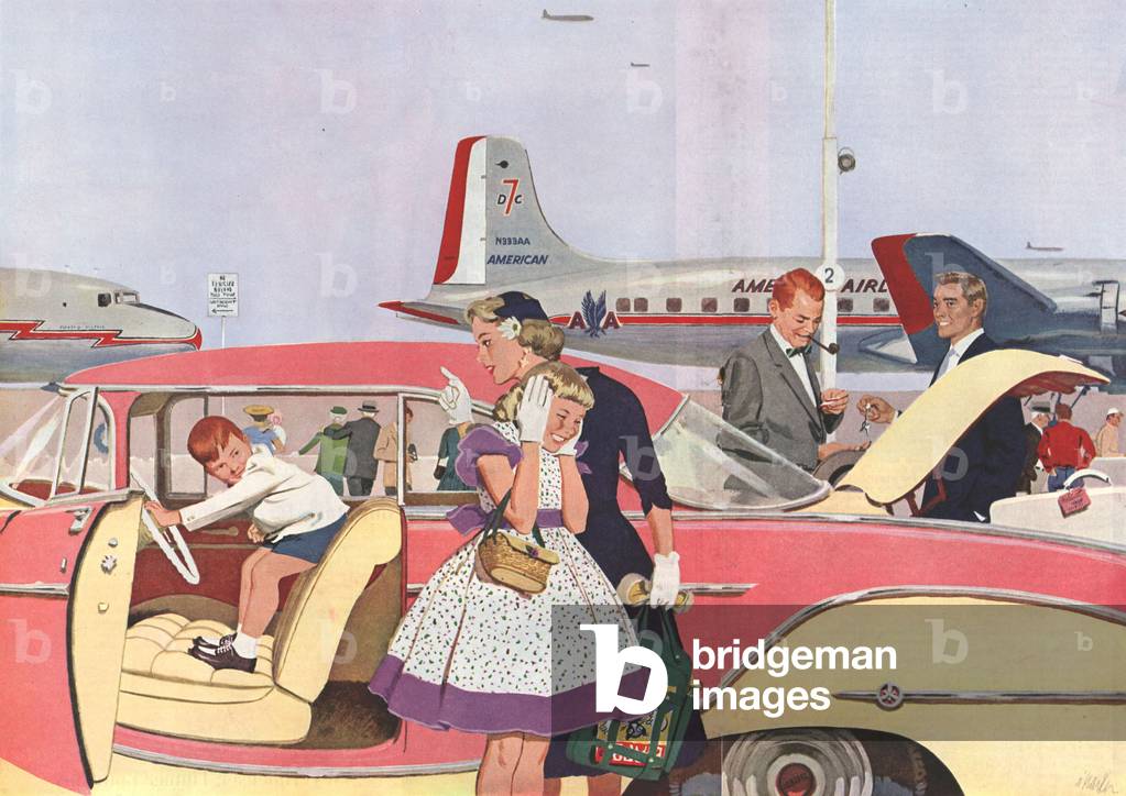 Airlines Magazine, advert (detail), USA, 1950s