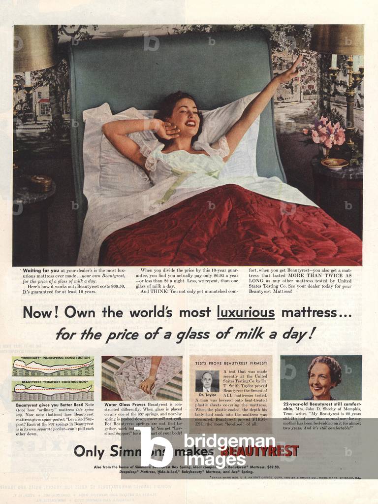 Beautyrest Magazine, advert, USA, 1950s