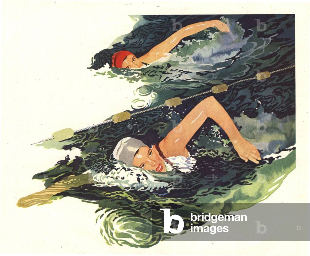 Swimming Magazine Plate, USA, 1950s