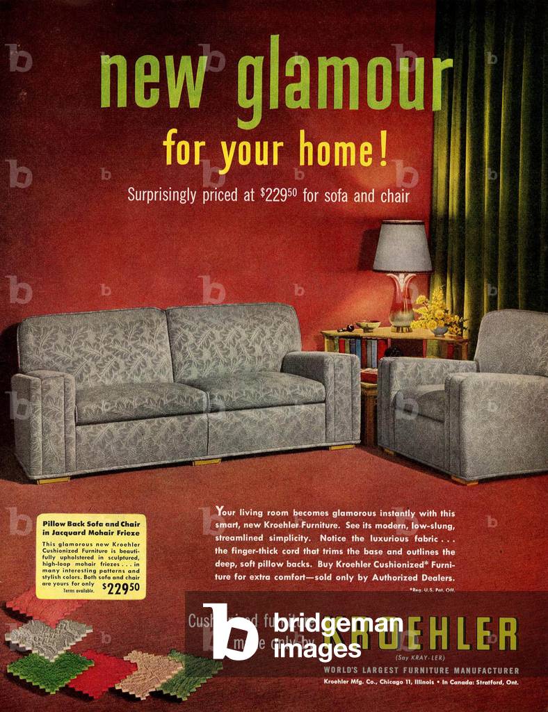 Kroehler Magazine Advert, USA, 1950s