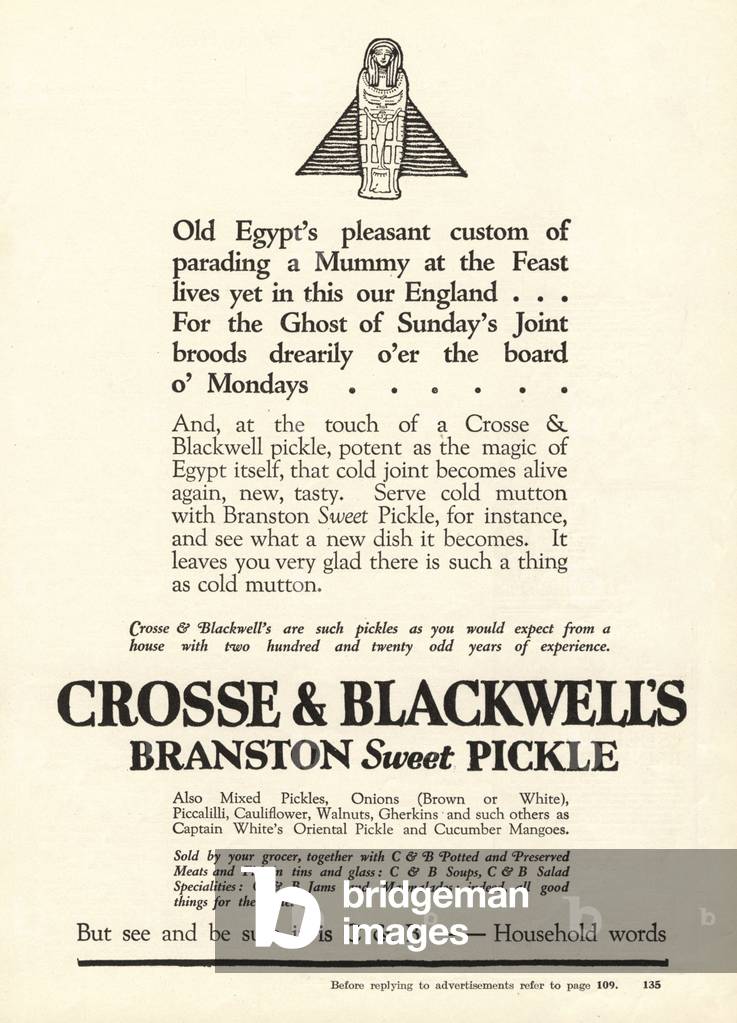 Branston Pickles Magazine, advert, UK, 1910s