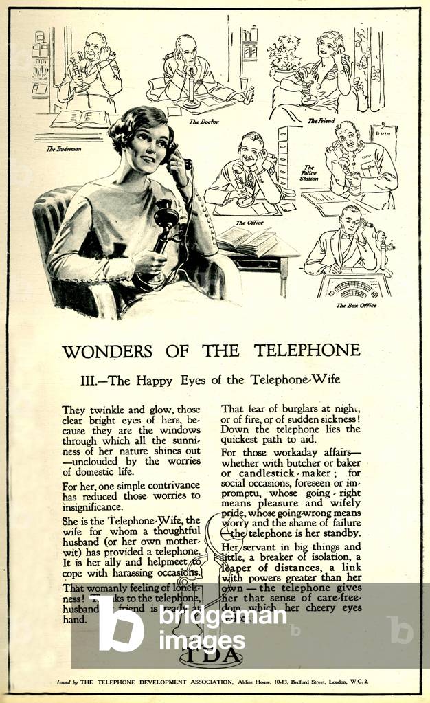 Telephone Development Association Magazine Advert, UK, 1920s
