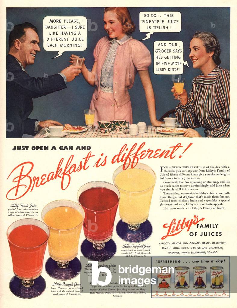 Libby's Juice Magazine, advert, USA, 1930s
