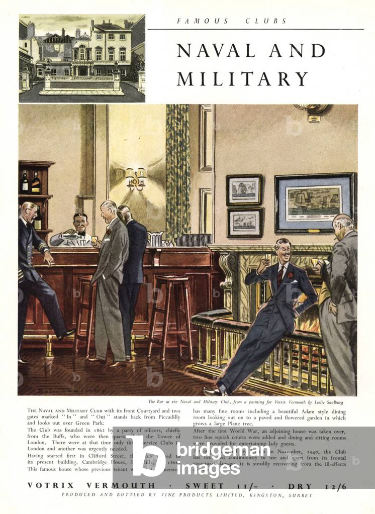 Votrix Vermouth Magazine, advert, UK, 1940s