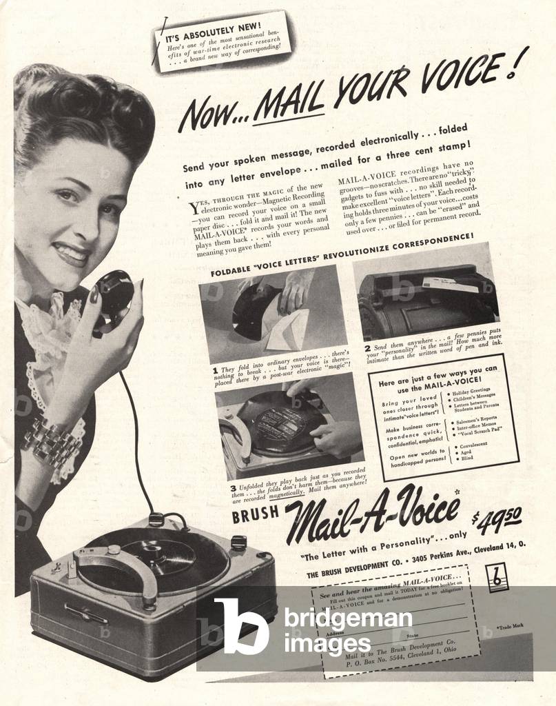 Mail a Voice Magazine, advert, USA, 1940s