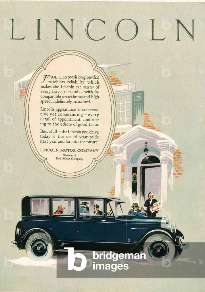 Lincoln Division of Ford Magazine, advert, USA, 1920s