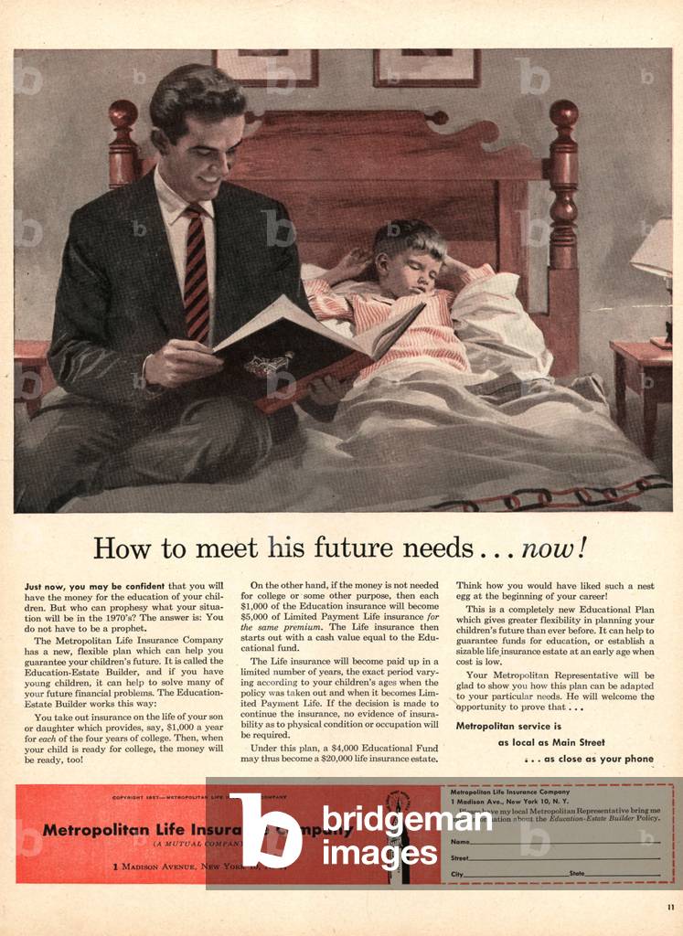 Metropolitan Life Insurance Magazine, advert, USA, 1940s