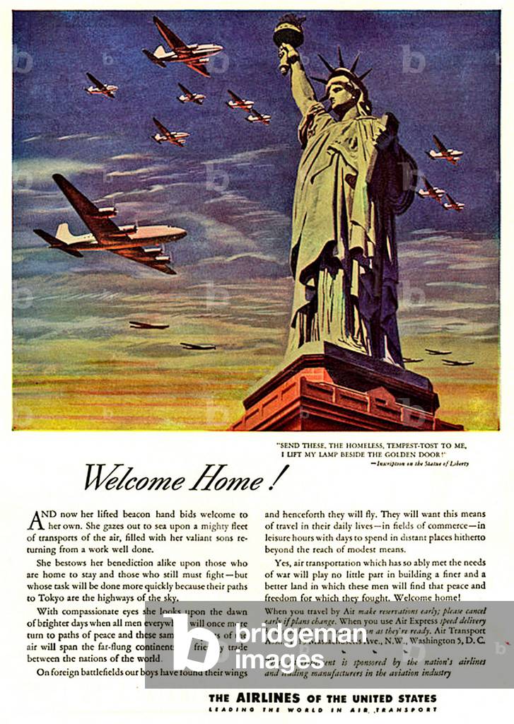 The Airlines of The United States Magazine Advert, USA, 1940s