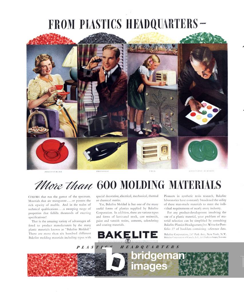 Bakelite Magazine, advert, USA, 1940s